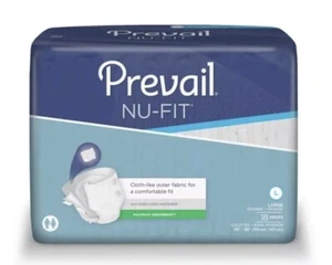 Prevail Nu-Fit NU-013 Adult Incontinence Brief L Breathable Max Absorbancy 54ct - Picture 1 of 3