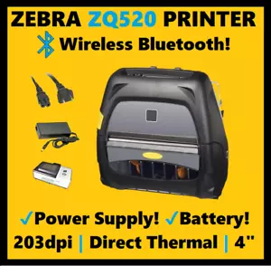 Impresora de etiquetas inalámbrica Zebra ZQ520, Bluetooth con batería, cargador, clip para cinturón!🔥⭐ - Imagen 1 de 2