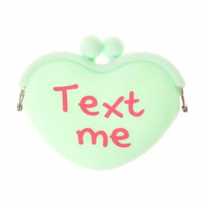Text Me Coin Purse Candy Heart Green Coin Purse Valentine's Day Change Wallet - Picture 1 of 4