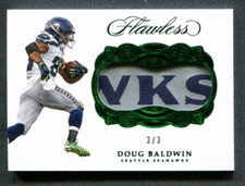 2017 Panini Flawless Patches Emerald #12 Doug Baldwin 3/3 Seahawks A36 174