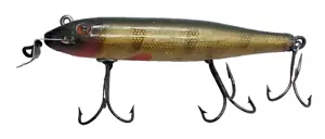 Vintage Creek Chub Pikie 701 Minnow Fishing Lure Wood Perch Double Line Tie - Picture 1 of 4