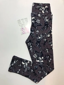 Lularoe Halloween Pirate Dog Witch Costume Kids sm Leggings Purple Baby NEW - Picture 1 of 5