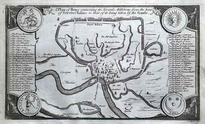 ROME CITY PLAN Basire original copper engraving antique illustrated map c1760 - Image 1 of 2