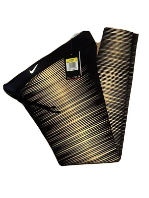 Nike Flash Women's Small Reflective Running Tights Black Gold 618292-011 NWT New - Image 1 of 4