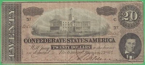 T-67 PF-23 CR-523 1864 Confederate States of America $20 Note No.35626 - Picture 1 of 2