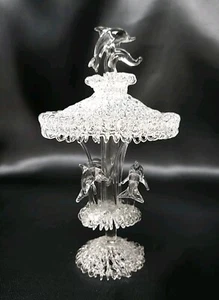 Delfin Spinnkarussell Figur handgeblasen Klarglasfigur Karneval Neu - Bild 1 von 10