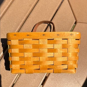 Vintage Longaberger Wall Key Basket with Leather Strap - Picture 1 of 7
