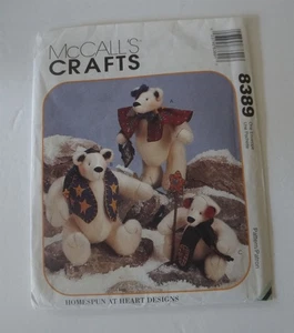 McCalls 8389 Snow Bearies Teddy Bears Sewing Pattern - Picture 1 of 2