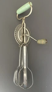 Vintage Edlund Handmixer Eierschläger Grün Holzgriff Edelstahl USA - Bild 1 von 2