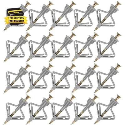 20 piezas anclajes para paneles de yeso con tornillos, anclajes de pared huecos autoperforantes mariposa E Foto 1 de 4