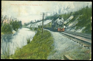 STEAM TRAIN ALONG THE CANISTEO RIVER, NEW YORK - Picture 1 of 1