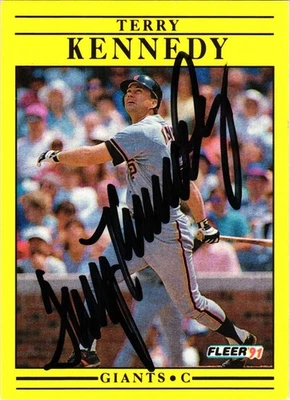 TERRY KENNEDY #263 Signed 1991 Fleer MLB Baseball Card AUTO GIANTS - Image 1 of 2