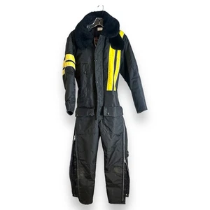 Vintage Walls Blizzard Pruf Insulated Black Coveralls Small Workwear - Picture 1 of 6