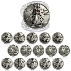 Moneda Desafío Caballeros Templarios 15 piezas - Caballero Templario de pie - Regalo inspirador - Imagen 1 de 20