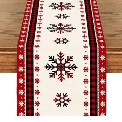 Christmas Print Table Runner, Christmas Printed Table Decoration Mat H3D1 - Image 1 of 4