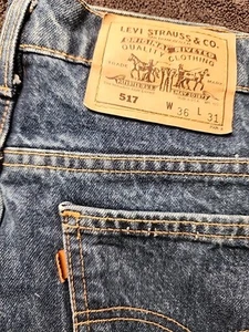 Vtg Levi 517 Orange Tab 40517-0215 Denim Bootcut Jeans 36x31 USA EUC Boot - Picture 1 of 14
