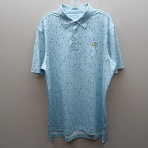 Masters Tech Men's Sports Patrons Icons Print Performance Golf Polo Blue Large - Picture 1 of 6