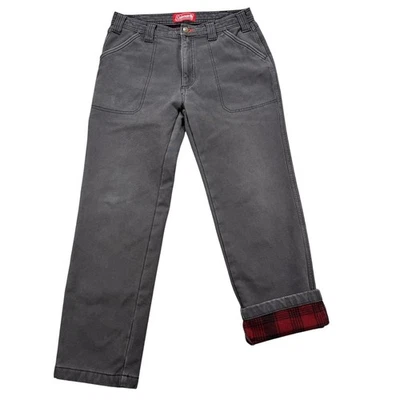 Coleman Canvas Mens 32x32 Gray Fleece Lined Utility Carpenter Pants Act 32x29* - Image 1 of 4