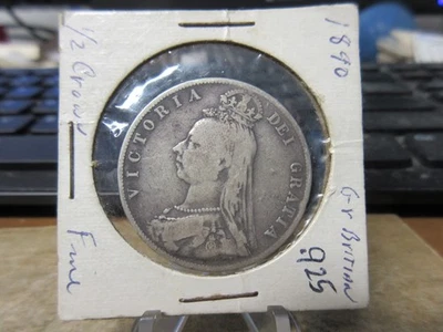 1890 Great Britain Victoria Half Crown .925 Silver Coin KM #764 - Image 1 of 4