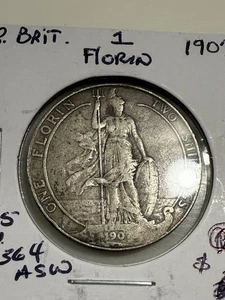 1907 Great Britain One Florin Silver Coin - Picture 1 of 2