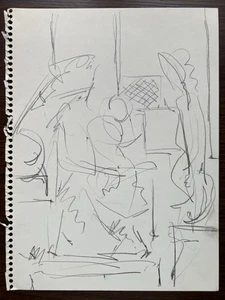 1970s Art Drawing Original Graphite On Paper #7 - Picture 1 of 6