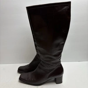 Prialpas Gomma Made in Italy Brown Tall Heeled Leather Boots Women’s size 8.5 - Picture 1 of 14