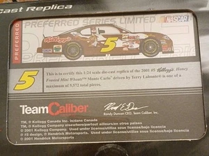 Terry Labonte #5 Kellogg's Honey Frosted Mini Wheats 2001 Monte Carlo 1:24 - Picture 1 of 3
