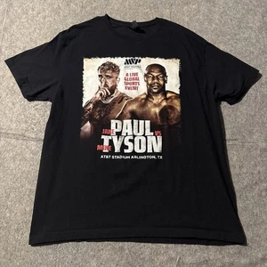 Jake Paul Mike Tyson T Shirt Mens XL Black Short Sleeves Graphic Print Boxing - Picture 1 of 7
