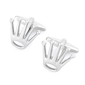 Swiss Silver Crown Cufflinks - Picture 1 of 14