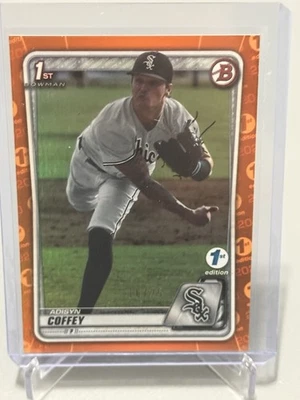 2020 Bowman Draft 1st Edition ORANGE Foil Adisyn Coffey 16/25 White Sox - Image 1 of 3