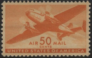USA 1941 #31 50c orange, twin engine transport plane MNH - Picture 1 of 1
