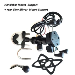 Phone Holder Mount For Motorcycle Bicycle Handlebar Mirror Bracket GPS With USB - Picture 1 of 8