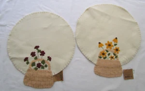 Yellow Daisy Red Floral & Basket Deckchen Kerzenmatte primitiv 2 Stück RR-3219 16 NEU - Bild 1 von 7