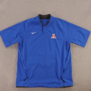 Arizona Wildcats Jacket Mens Large Blue Windbreaker Pullover Nike Short Sleeve - Picture 1 of 11