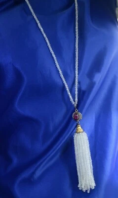 Piedra Luna Candelabro Vintage Collar Con 24k Oro Chapado & Rosa Corte Diamantes - Imagen 1 de 3