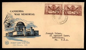 MayfairStamps Australia FDC 1956 Pair Canberra War Memorial First Day Cover aas_ - Picture 1 of 2