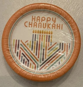 Chanukah Hanukkah Plates Dreidel 7” Salad Dessert Plates 36 Per Pack Menorah - Picture 1 of 1
