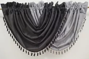 Cenefa o panel ligero Bellagio imitación seda con cuentas bola flecos cascada - Imagen 1 de 10