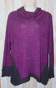 Womens Purple Heathered 90 Degree Long Sleeve Shirt Size 2X very good - Picture 1 of 3