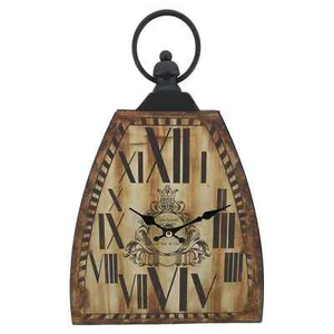 Kettle Bell Clock Shed Collection Brown Metal Wall Mantel Desk Shelf 9x12.7" NEW - Picture 1 of 13