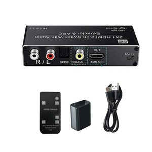 New 4K-HDMI Audio Extractor Splitter 2 In 1 Out HDMI ARC Audio Switcher Selector - Picture 1 of 17
