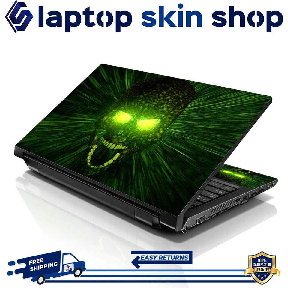 Laptop Skin Sticker Notebook Decal Green Monster for Dell Apple Asus HP 13"-16" - Image 1 of 4