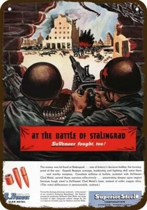 1944 STALINGRAD MACHINE GUN Art & Superior Steel DECORATIVE REPLICA METAL SIGN  - Picture 1 of 1