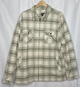 RIP CURL MEN'S JACKET FULL FRONT ZIP CHEST POCKETS PLAID GREEN SIZE XL - Picture 1 of 7