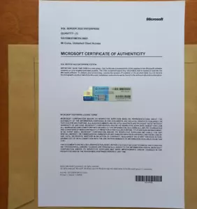 Microsoft SQL Server 2022 Enterprise 96 Core License Unlimited CALs Authentic - Picture 1 of 12