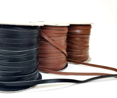 6mm Flat Genuine Leather Thonging Strip Laces Cord Various Colours And Lengths - Image 1 of 4
