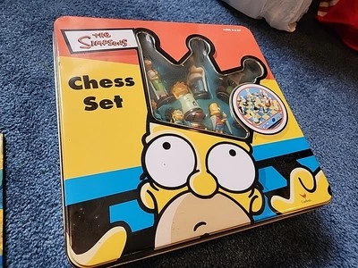 The Simpsons Chess Set in Tin Collector's Box COMPLETE Cardinal Games Pieces - Image 1 of 4