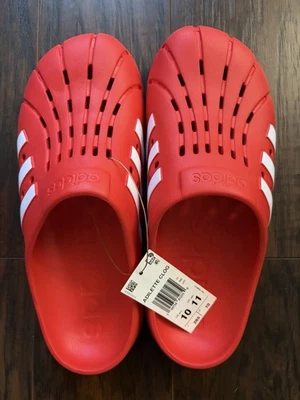 Zuecos Adidas Adilette Unisex Rojo/Blanco Nube EE. UU. Hombres 10 Nuevos con Etiquetas SIN RESERVA Foto 1 de 4