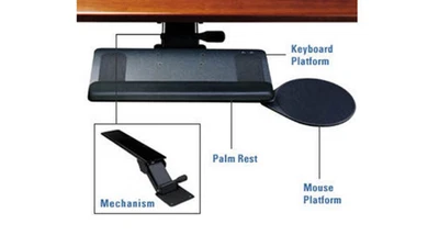 Humanscale 6G Series Mounted White Keyboard System Mouse Pad 22" Slider - Image 1 of 4