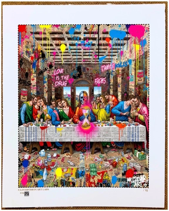 Street Art Pop Art Jesus Graffiti SIGNED LTD ED ART Print banksy brainwash - Image 1 of 1